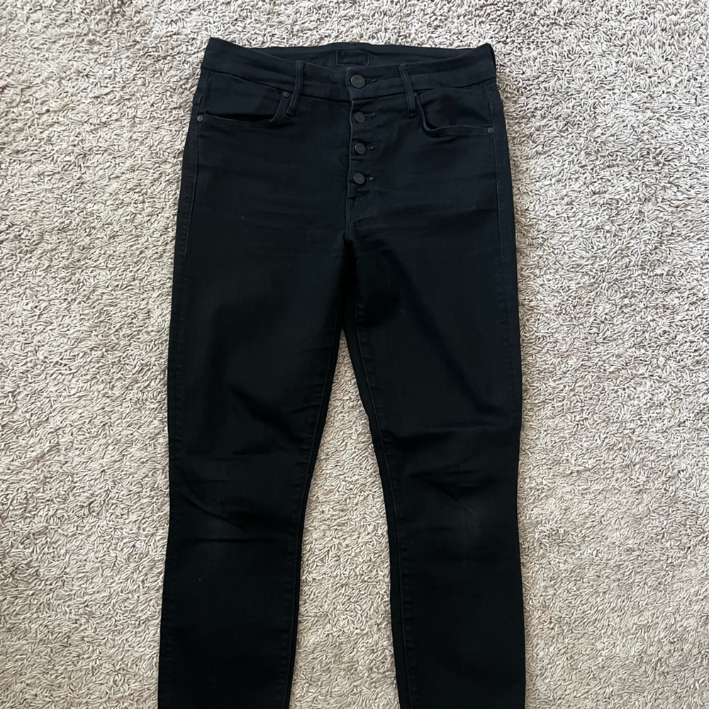 MOTHER The Pixie Black Skinny Jeans Size 27